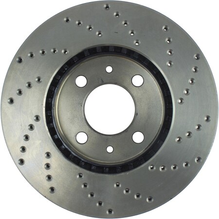 Centric StopTech Sport Cross Drilled Brake Rotor; Front Right, StopTech 128.38008R